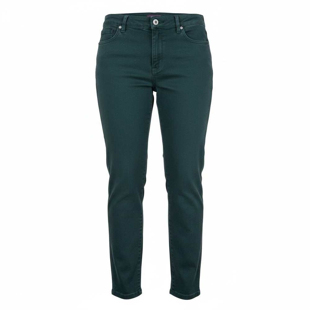 Gloria Vanderbilt Amanda Jeans Womens 16 Teal Green Stretch Straight 36x26.5